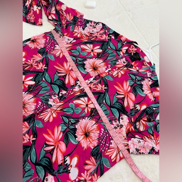 Ann Taylor Factory Vibrant Floral long sleeves Blouse size L - Picture 6 of 12
